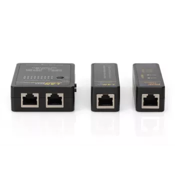 DIGITUS kabelių testeris DN-14001-1, RJ45, BNC, PoE, su nuotoliniu bloku ir dėklu