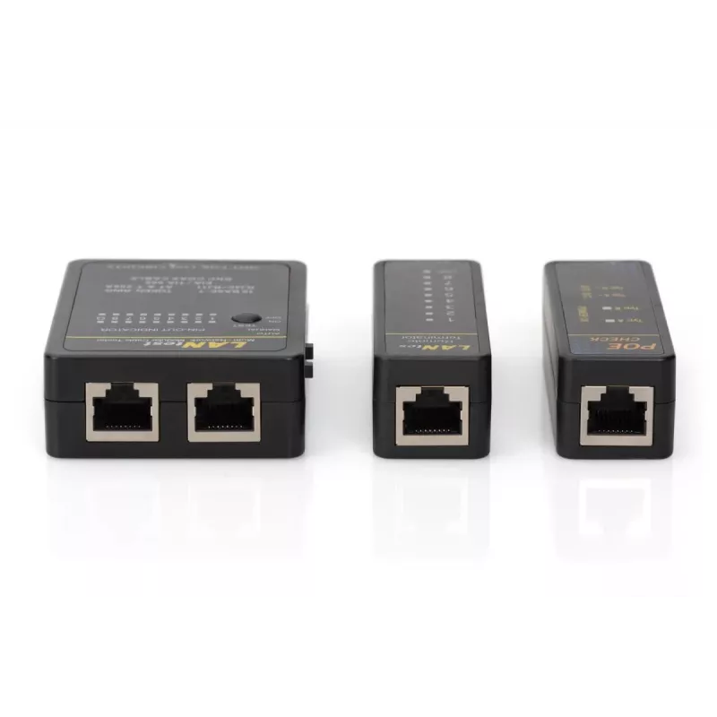 DIGITUS kabelių testeris DN-14001-1, RJ45, BNC, PoE, su nuotoliniu bloku ir dėklu