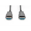 DIGITUS HDMI AOC hibridinis šviesolaidinis laidas, Type A M/M, 15m UHD 4K@60Hz, CE, juodas