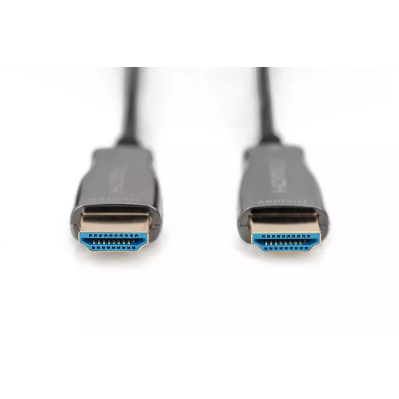 DIGITUS HDMI AOC hibridinis šviesolaidinis laidas, Type A M/M, 15m UHD 4K@60Hz, CE, juodas