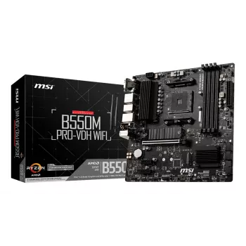 Pagrindinė plokštė MSI B550M PRO-VDH WIFI, AMD B550, Socket AM4, micro ATX