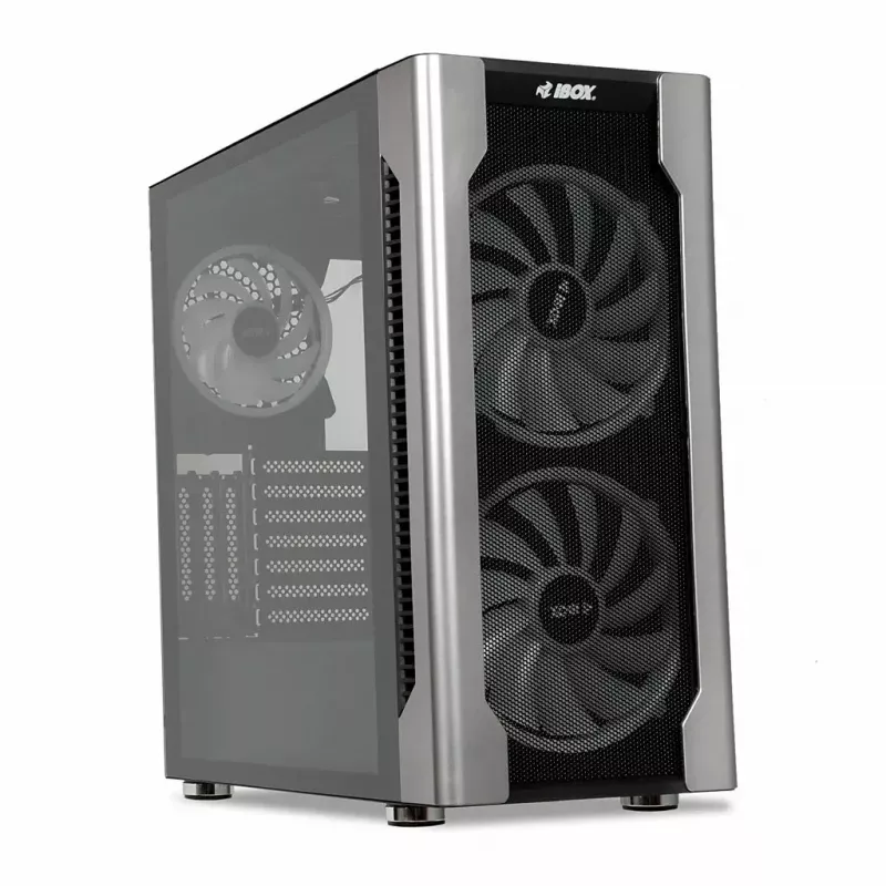 PC korpusas IBOX Chiron ZH68 Gaming, ATX Midi-Tower, EATX palaikymas, juodas, šoninis langas, apšvietimas