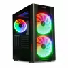PC korpusas IBOX Chiron ZH68 Gaming, ATX Midi-Tower, EATX palaikymas, juodas, šoninis langas, apšvietimas