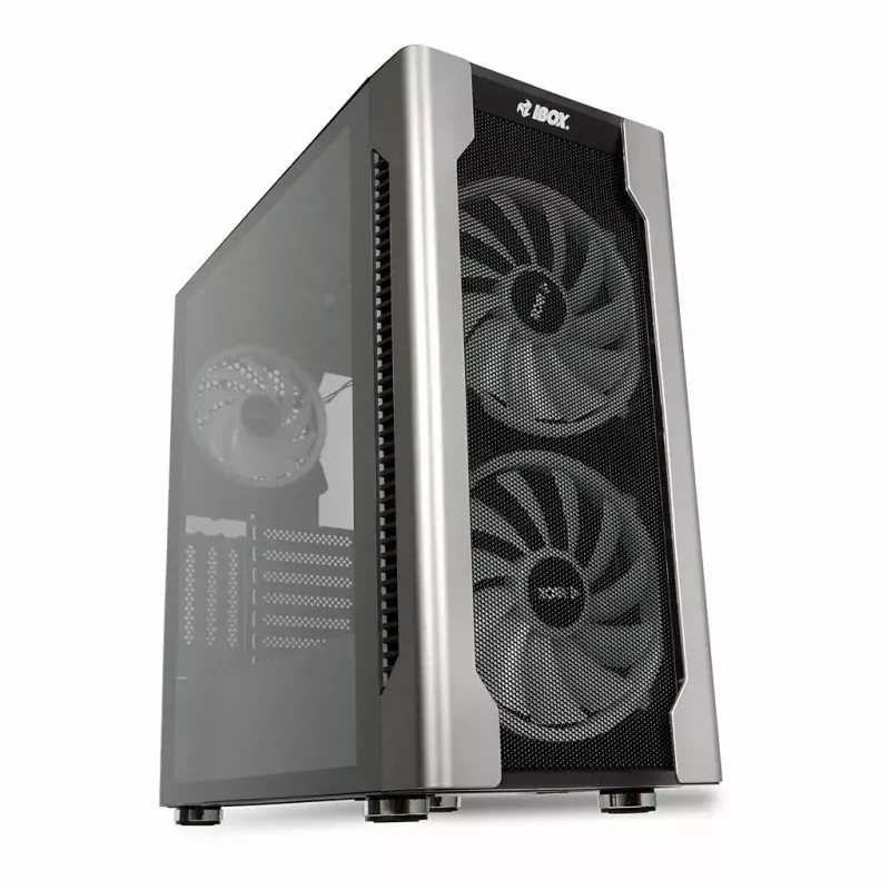 PC korpusas IBOX Chiron ZH68 Gaming, ATX Midi-Tower, EATX palaikymas, juodas, šoninis langas, apšvietimas