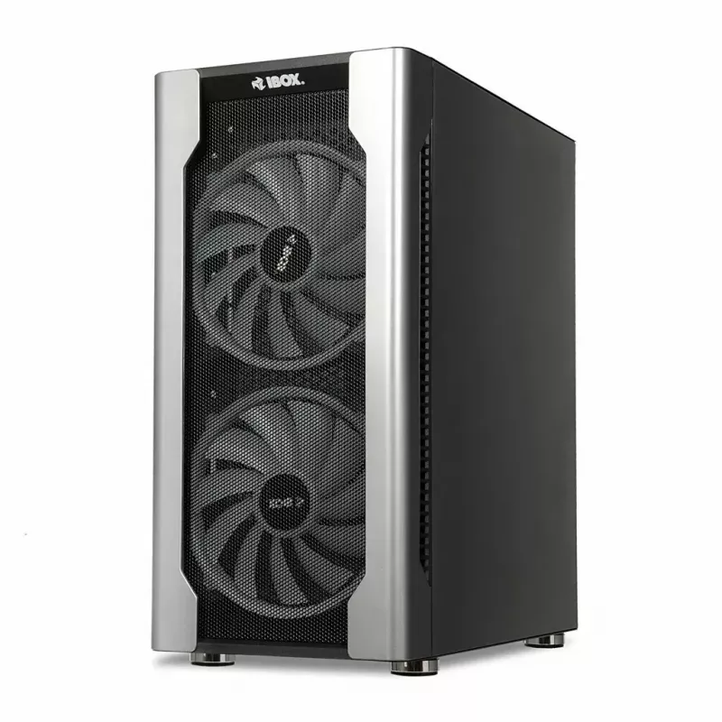 PC korpusas IBOX Chiron ZH68 Gaming, ATX Midi-Tower, EATX palaikymas, juodas, šoninis langas, apšvietimas