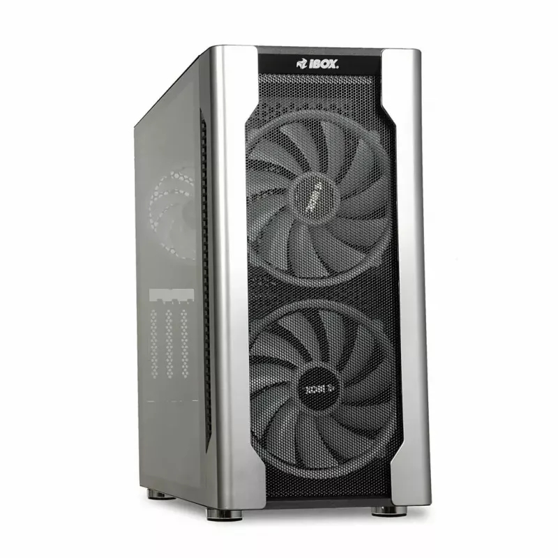 PC korpusas IBOX Chiron ZH68 Gaming, ATX Midi-Tower, EATX palaikymas, juodas, šoninis langas, apšvietimas