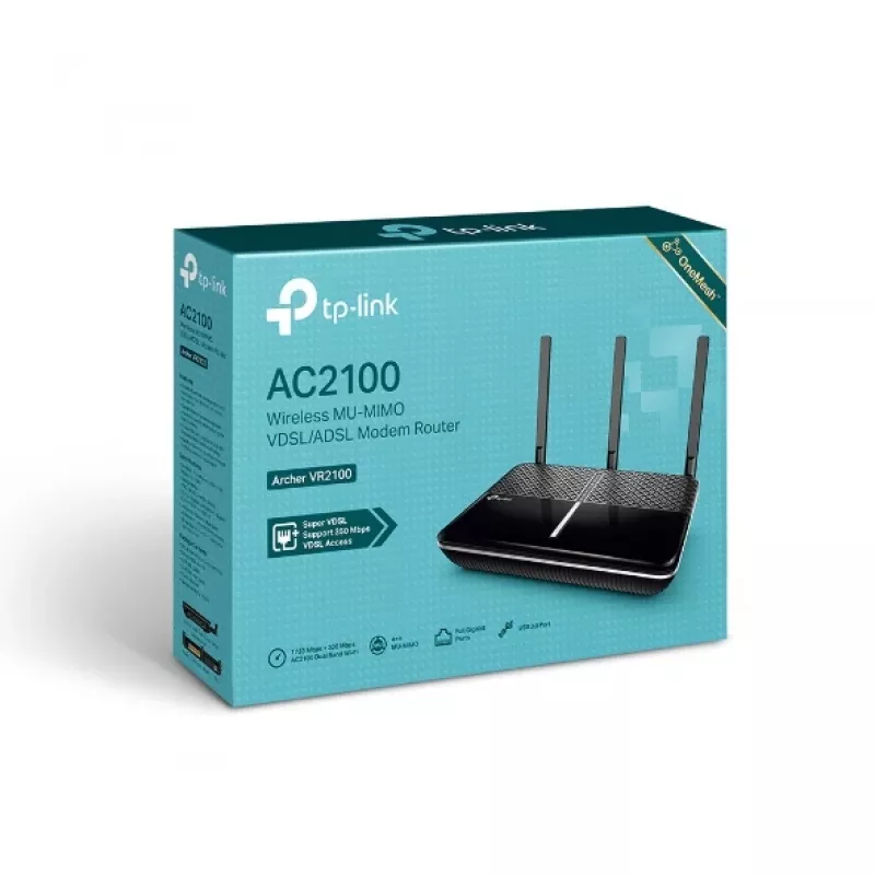 TP-Link Archer VR2100 AC2100 belaidis VDSL/ADSL maršrutizatorius su modem