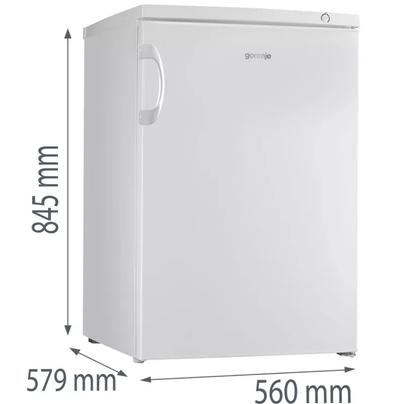 Šaldiklis vertikalus Gorenje F492PW – 82 L, baltas, 4 žvaigždutės, dešinės pusės vyriai, 165 kWh/metus