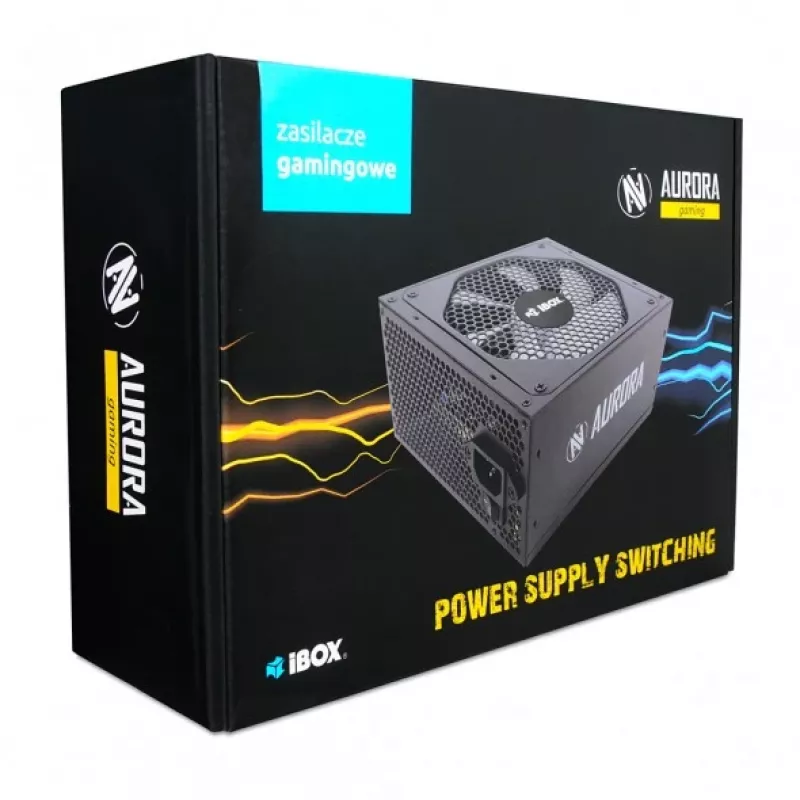 Maitinimo blokas iBox Aurora 500 W 20+4 pin ATX, 140 mm ventiliatorius, baltas