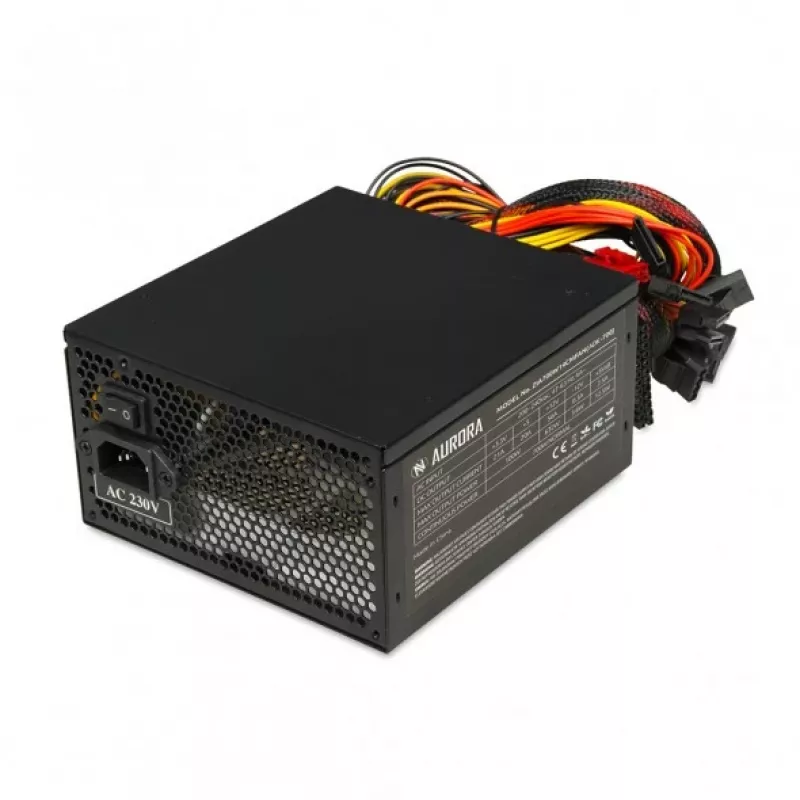 Maitinimo blokas iBox Aurora 700 W, aktyvus aušinimas 140 mm ventiliatoriumi, ne modularus, juodas