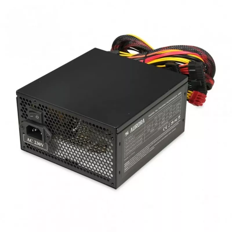Maitinimo blokas iBox Aurora 700 W, aktyvus aušinimas 140 mm ventiliatoriumi, ne modularus, juodas