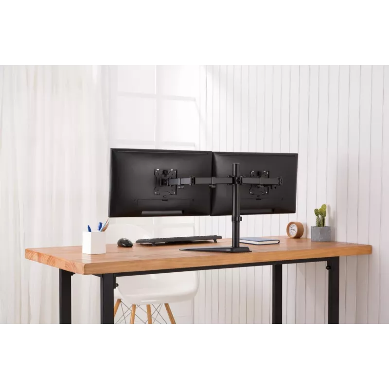 DIGITUS Universalus dviejų monitorių stovas 17–32 col. 2x 8 kg (maks.) juodas