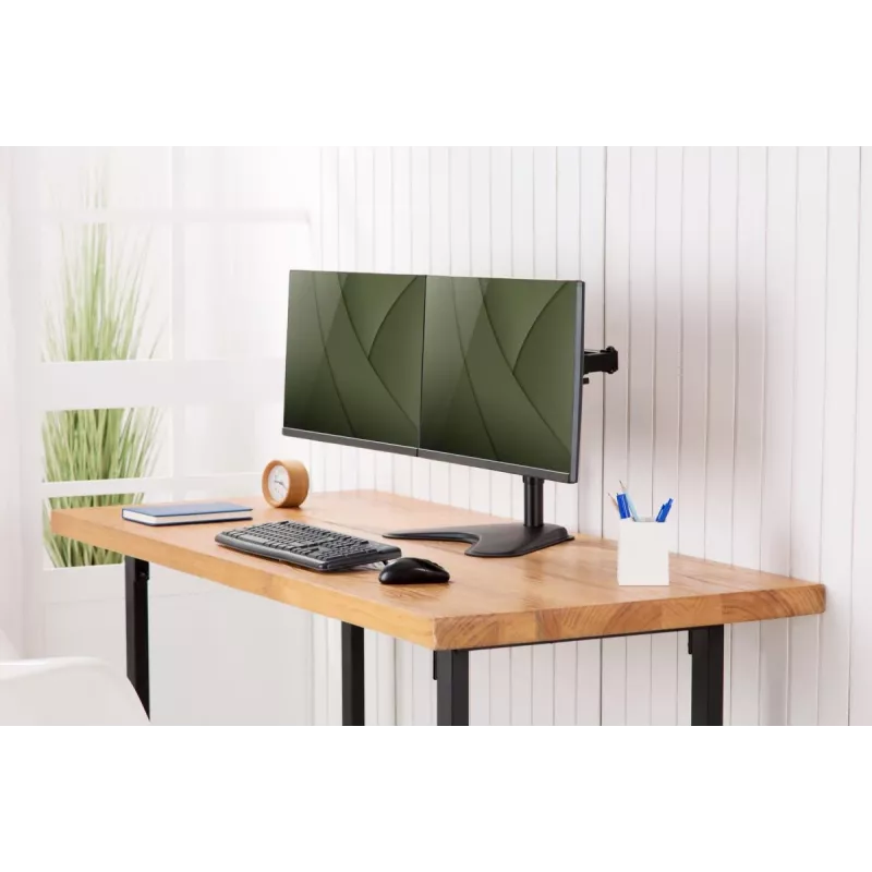 DIGITUS Universalus dviejų monitorių stovas 17–32 col. 2x 8 kg (maks.) juodas