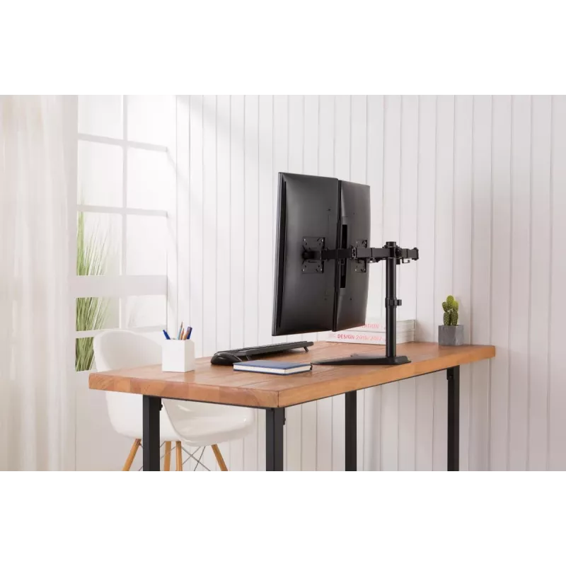 DIGITUS Universalus dviejų monitorių stovas 17–32 col. 2x 8 kg (maks.) juodas
