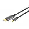DIGITUS USB-C – HDMI adapteris, 2 m, 4K/30Hz, juodas, metalinis korpusas