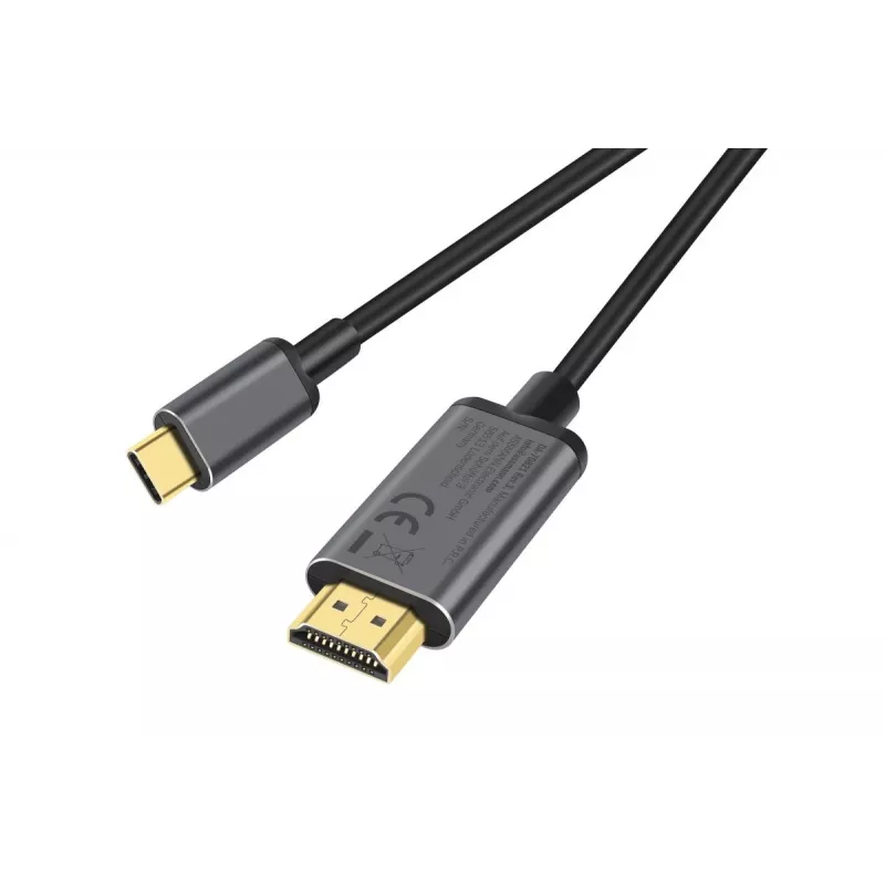 DIGITUS USB-C – HDMI adapteris, 2 m, 4K/30Hz, juodas, metalinis korpusas