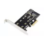 DIGITUS M.2 NGFF/NVMe SSD PCI-E papildinio kortelė, palaiko B, M ir B+M raktą, dydžiai 80, 60, 42 ir 30 mm