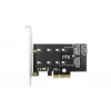 DIGITUS M.2 NGFF/NVMe SSD PCI-E papildinio kortelė, palaiko B, M ir B+M raktą, dydžiai 80, 60, 42 ir 30 mm