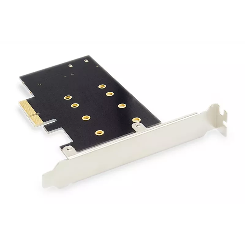 DIGITUS M.2 NGFF/NVMe SSD PCI-E papildinio kortelė, palaiko B, M ir B+M raktą, dydžiai 80, 60, 42 ir 30 mm