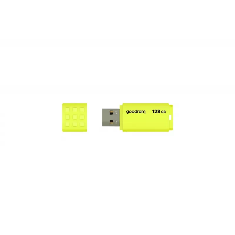 USB atmintukas GOODRAM UME2 128 GB USB 2.0 Type-A, geltonas, 21×51 mm
