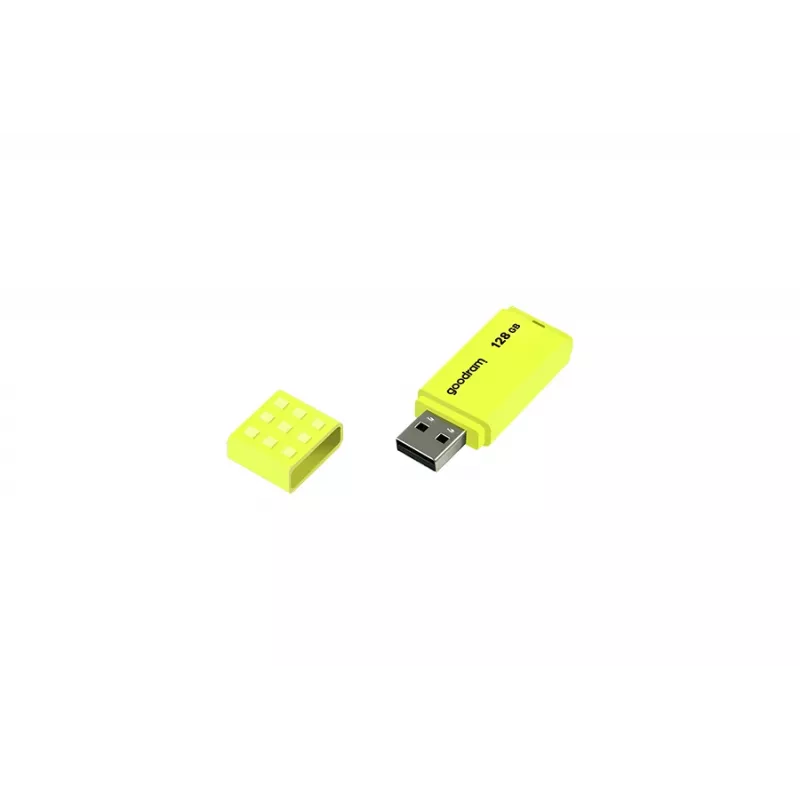 USB atmintukas GOODRAM UME2 128 GB USB 2.0 Type-A, geltonas, 21×51 mm
