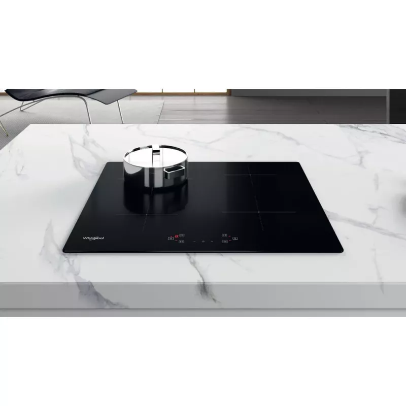 Whirlpool WS Q4860 NE Juoda įmontuojama 60 cm zoninė indukcinė kaitlentė 4 zonos