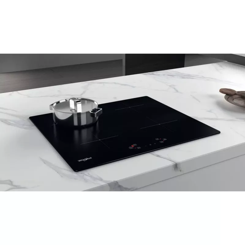 Whirlpool WS Q4860 NE Juoda įmontuojama 60 cm zoninė indukcinė kaitlentė 4 zonos