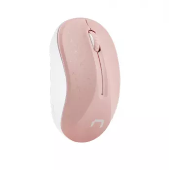 Belaidė RF optinė pelė NATEC Toucan Office – ambidekstrinė, 1600 DPI, 3 mygtukai, ratukas, balta/rožinė