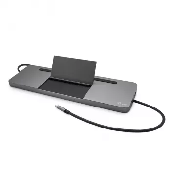 i-tec Metal USB-C ergonomiškas 3x ekrano 4K dokų stotelė su 85 W galios tiekimu