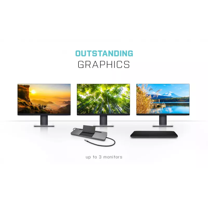 i-tec Metal USB-C ergonomiškas 3x ekrano 4K dokų stotelė su 85 W galios tiekimu