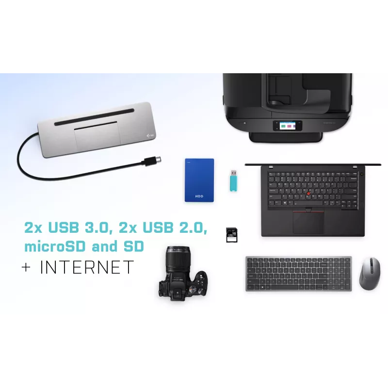 i-tec Metal USB-C ergonomiškas 3x ekrano 4K dokų stotelė su 85 W galios tiekimu