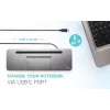i-tec Metal USB-C ergonomiškas 3x ekrano 4K dokų stotelė su 85 W galios tiekimu
