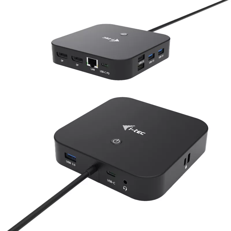 i-tec USB-C dviejų monitorių dokų stotelė su 100 W įkrovimu