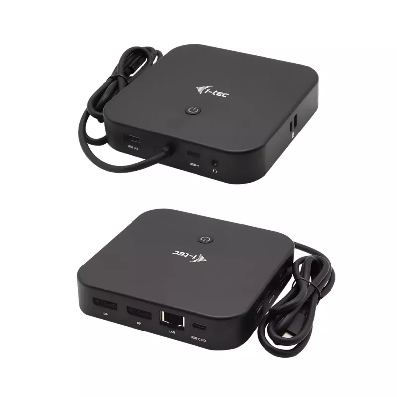i-tec USB-C dviejų monitorių dokų stotelė su 100 W įkrovimu