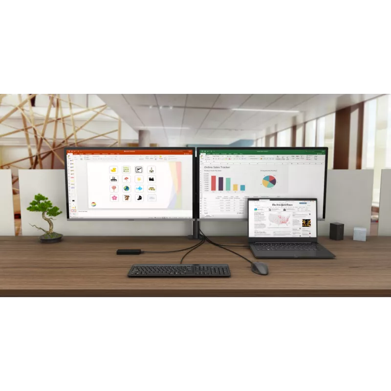 i-tec USB-C dviejų monitorių dokų stotelė su 100 W įkrovimu