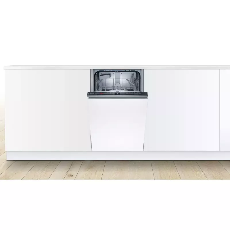 Įmontuojamas indaplovė Bosch Serie 2 SPV2IKX10E, siaura 45 cm, 9 komplektų, 48 dB, 5 programų, nerūdijančio plieno vidus