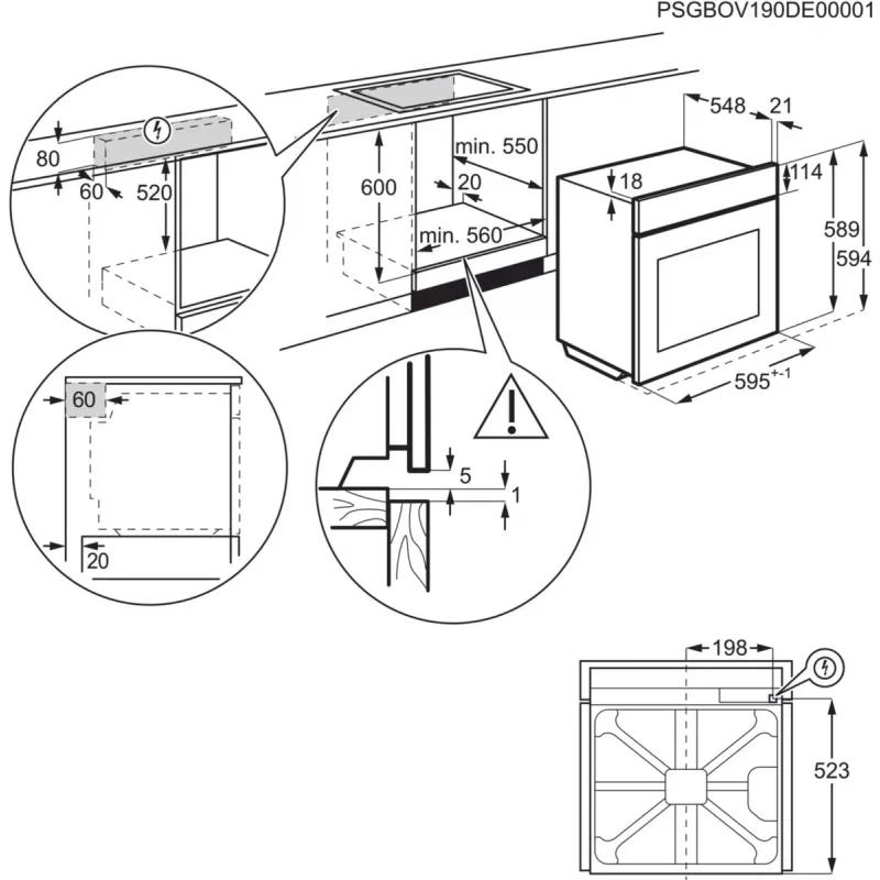 Orkaitė Electrolux EOF3H40X 2790 W Juoda, Nerūdijantis plienas