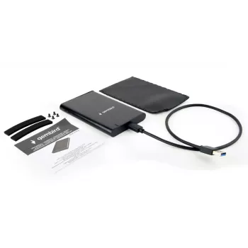 GEMBIRD EE2-U3S-6 Juodas 2.5 inch USB 3.1 išorinis SATA HDD dėklas su Type-C prievodu, šlifuotas aliuminis