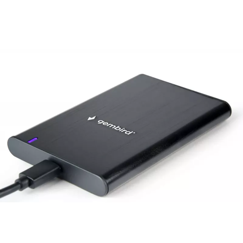 GEMBIRD EE2-U3S-6 Juodas 2.5 inch USB 3.1 išorinis SATA HDD dėklas su Type-C prievodu, šlifuotas aliuminis