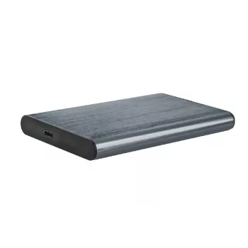 Gembird EE2-U3S-6-GR išorinis USB 3.1 dėklas 2.5 inch SATA HDD/SSD su USB-C prievadu, šlifuotas aliuminis - pilka