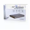 Gembird EE2-U3S-6-GR išorinis USB 3.1 dėklas 2.5 inch SATA HDD/SSD su USB-C prievadu, šlifuotas aliuminis - pilka