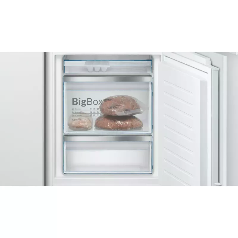 Įmontuojamas šaldytuvas-šaldiklis Bosch Serie 6 KIS86AFE0, 266 L bendras, 192 L šaldytuvas, 74 L apatinis šaldiklis, liečiamasis valdymas, keičiamos durys
