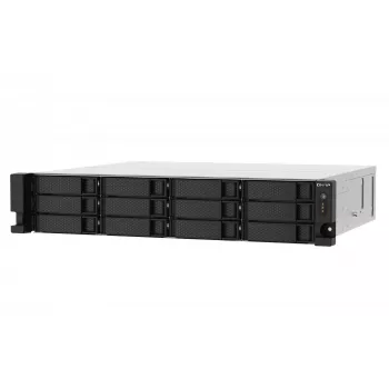 QNAP TS-1273AU-RP-8G NAS / saugojimo serveris Rack (2U) Ryzen Embedded V1500B 8 GB DDR4 0 TB QNAP QTS aliuminis, juoda