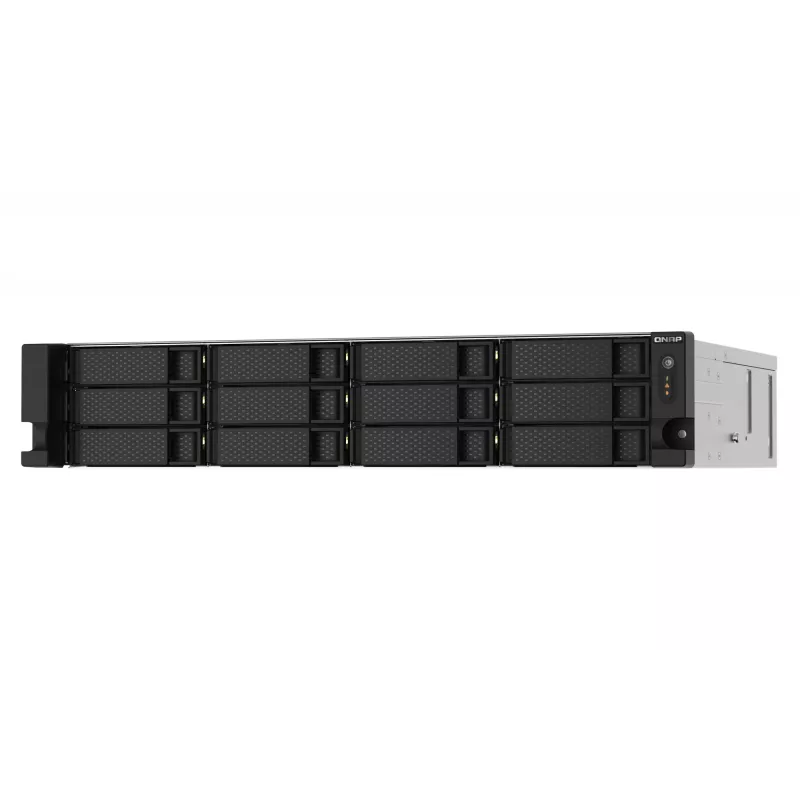 QNAP TS-1273AU-RP-8G NAS / saugojimo serveris Rack (2U) Ryzen Embedded V1500B 8 GB DDR4 0 TB QNAP QTS aliuminis, juoda