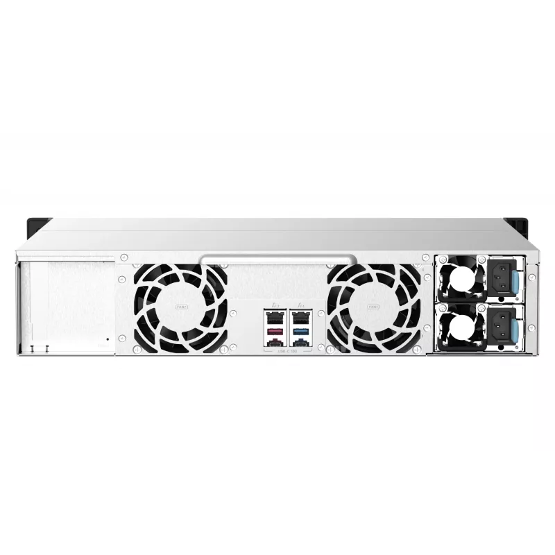 QNAP TS-1273AU-RP-8G NAS / saugojimo serveris Rack (2U) Ryzen Embedded V1500B 8 GB DDR4 0 TB QNAP QTS aliuminis, juoda