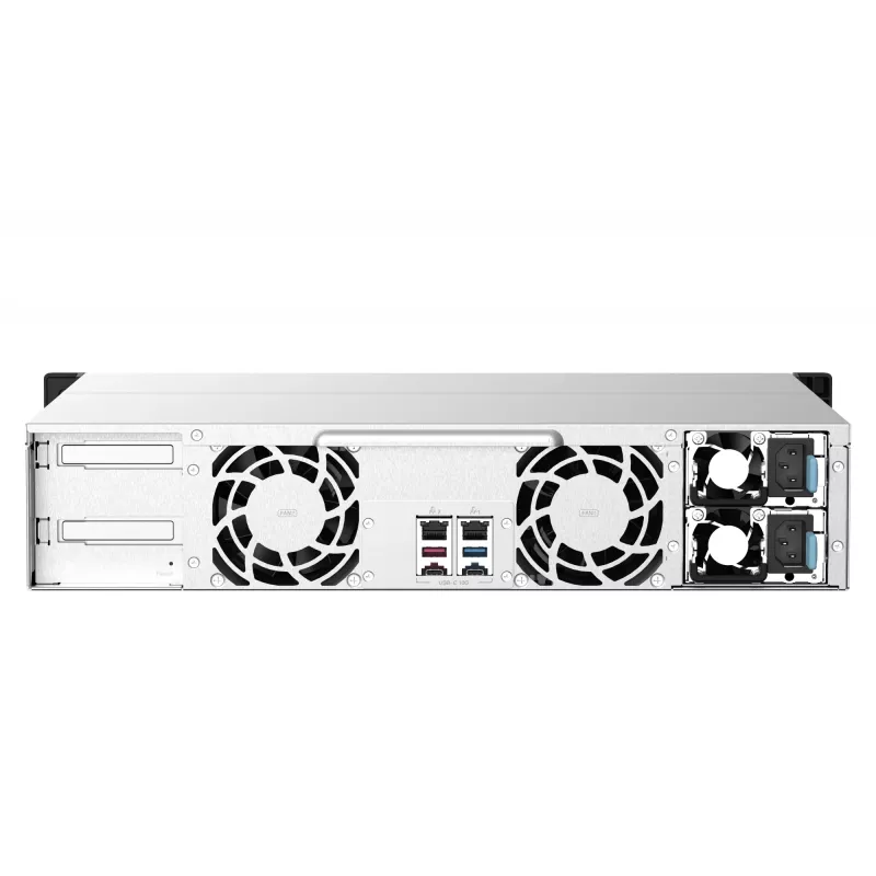 QNAP TS-1273AU-RP-8G NAS / saugojimo serveris Rack (2U) Ryzen Embedded V1500B 8 GB DDR4 0 TB QNAP QTS aliuminis, juoda