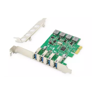 DIGITUS USB 3.0 PCI-E papildymo kortelė, 4 prievadai A/F, VL805, maitinama iš PCIe