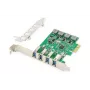 DIGITUS USB 3.0 PCI-E papildymo kortelė, 4 prievadai A/F, VL805, maitinama iš PCIe