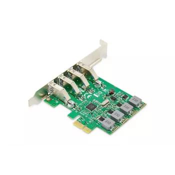 DIGITUS USB 3.0 PCI-E papildymo kortelė, 4 prievadai A/F, VL805, maitinama iš PCIe