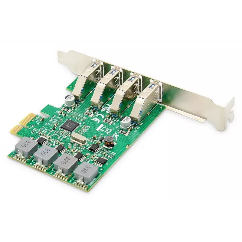 DIGITUS USB 3.0 PCI-E papildymo kortelė, 4 prievadai A/F, VL805, maitinama iš PCIe